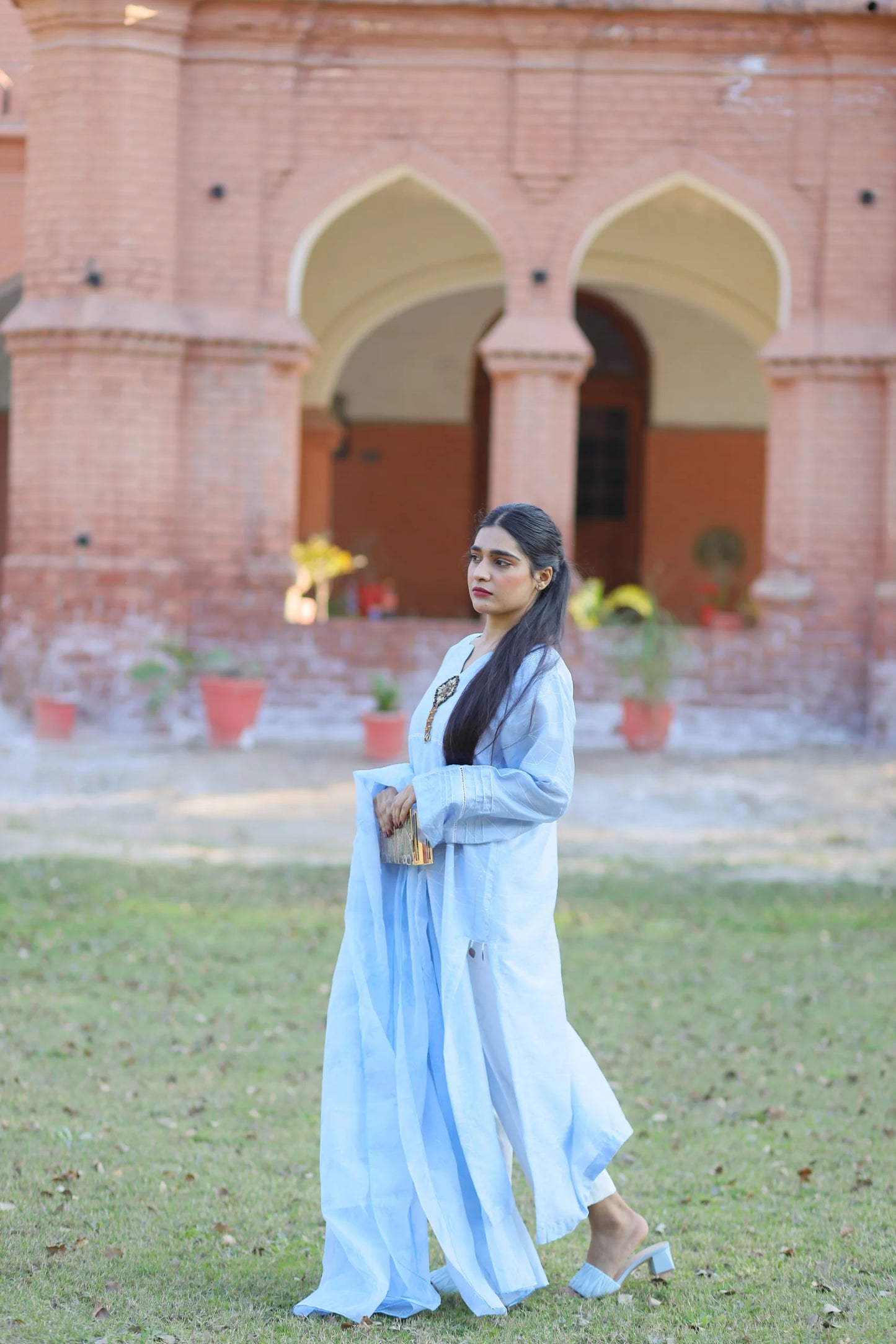 Cielo – 2PC Cotton Silk Set with Embossed Organza Dupatta