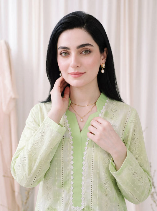 Aura Pastel Pistachio 2PC Embroidered Lawn Pret – VLZ – 0098