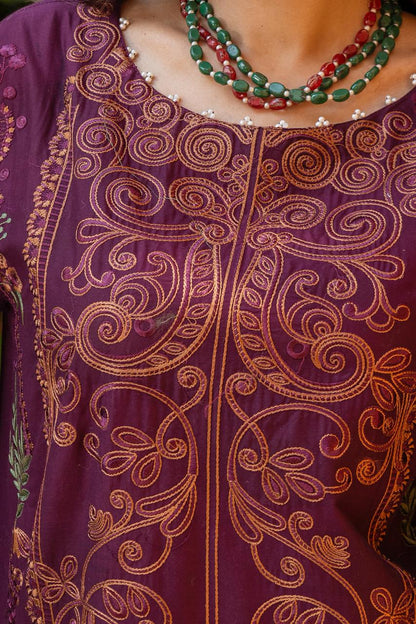 Ciruela Plum 2PC Embroidered Lawn Pret – VLZ-0076