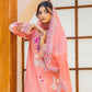 Rosé Aura Peach Pink 3PC Embroidered Lawn Suit – VLZ – 0083