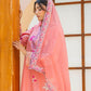 Rosé Aura Peach Pink 3PC Embroidered Lawn Suit – VLZ – 0083
