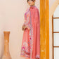 Rosé Aura Peach Pink 3PC Embroidered Lawn Suit – VLZ – 0083