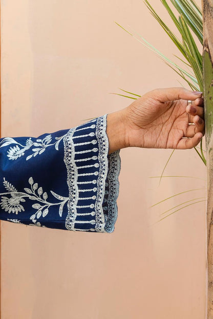 Azul Marino Navy Blue 2PC Embroidered Lawn Pret – VLZ-0071