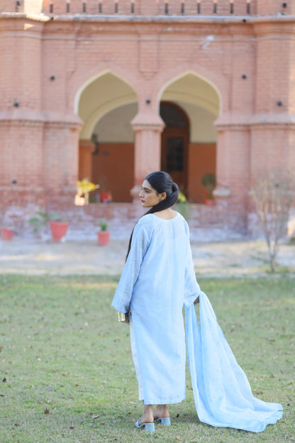 Cielo – 2PC Cotton Silk Set with Embossed Organza Dupatta