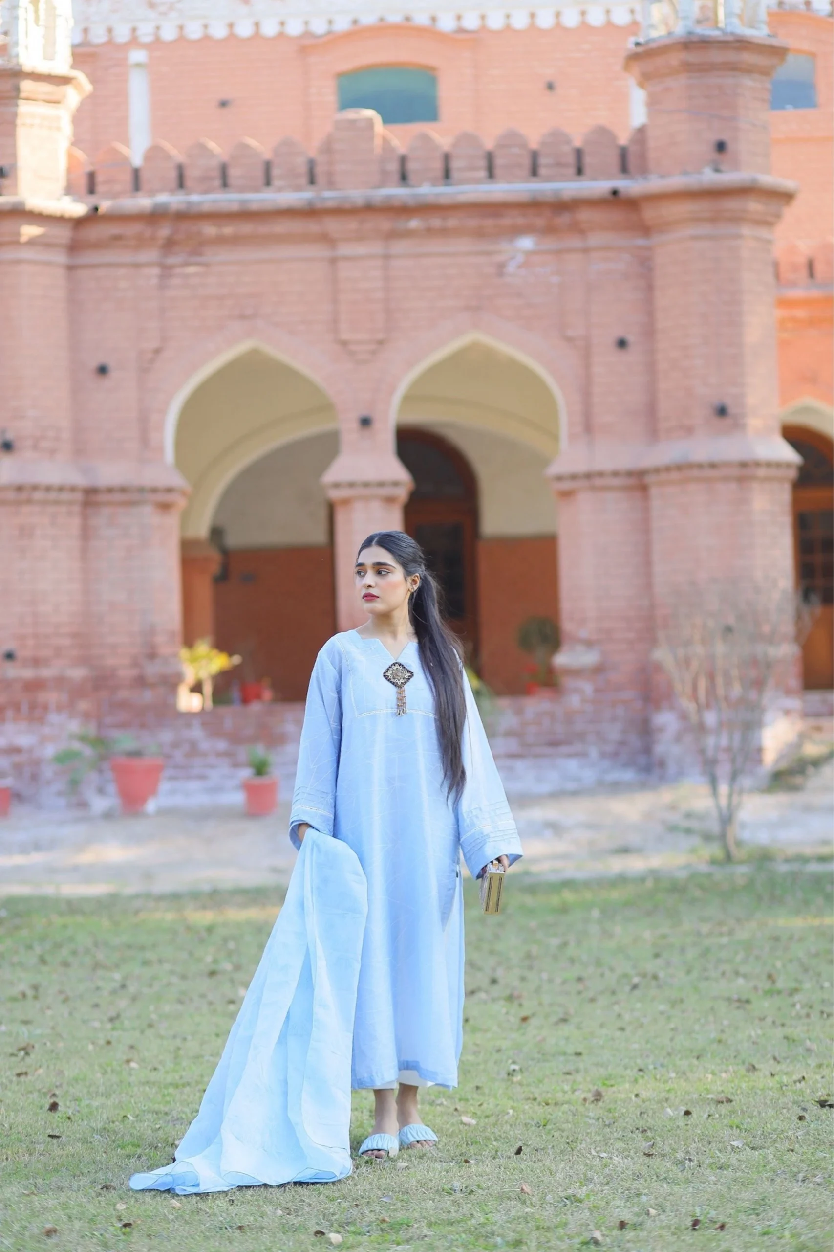 Cielo – 2PC Cotton Silk Set with Embossed Organza Dupatta